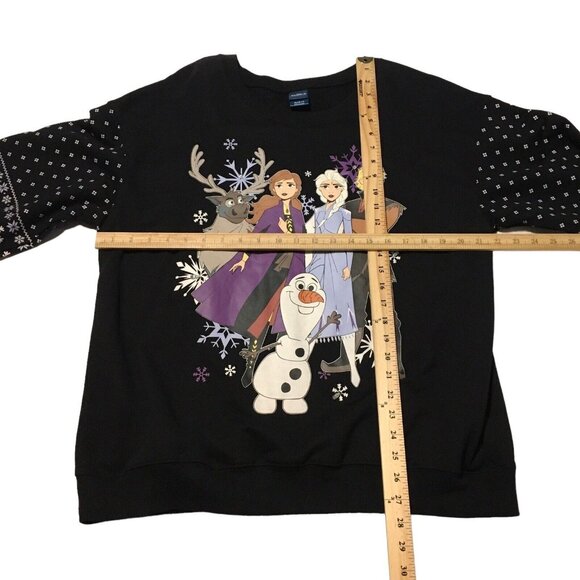 Disney Frozen II Sweatshirt Size XL 15 17 Black Light Up Fleece Crewneck - Picture 3 of 16